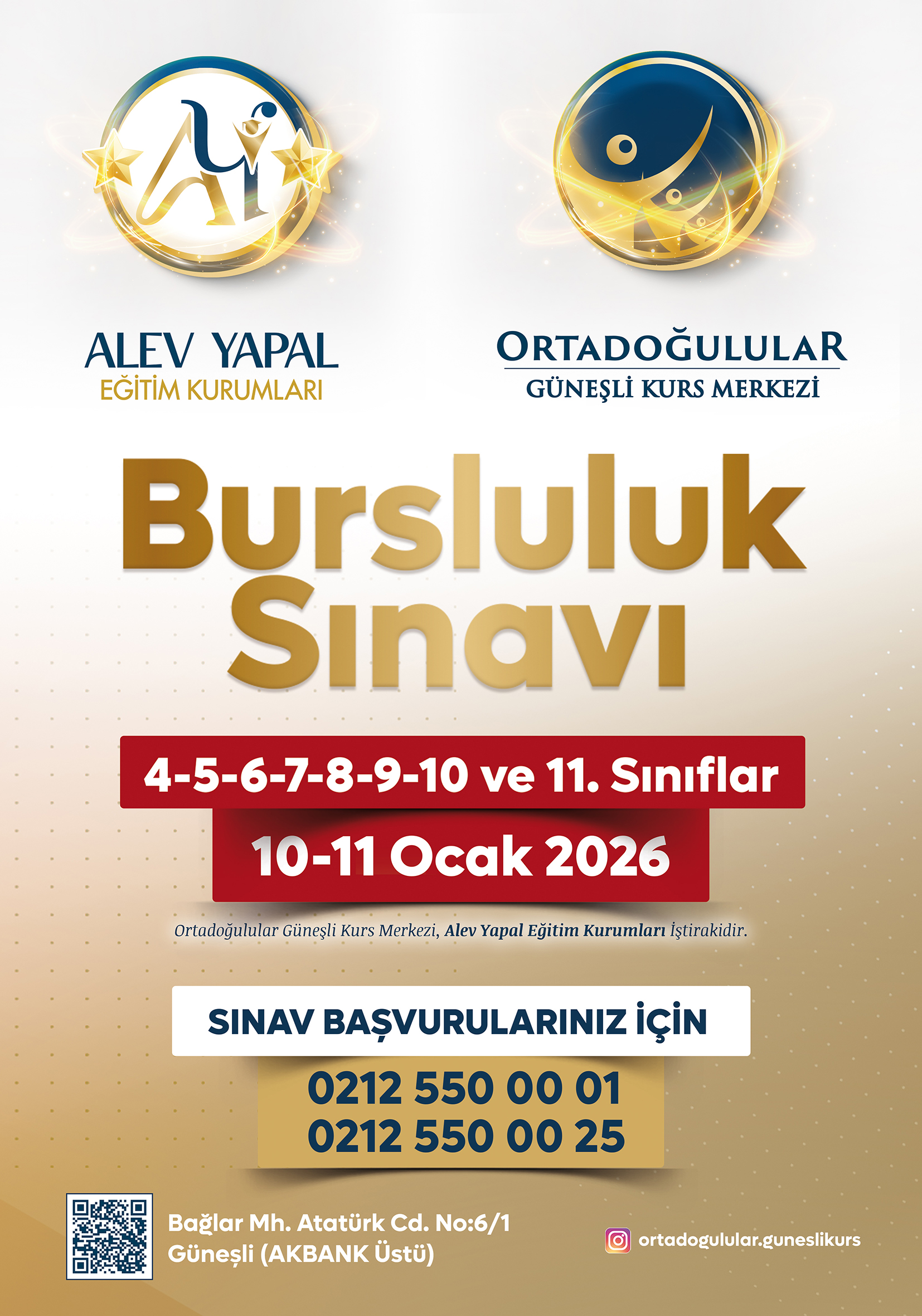 Alevyapal gunesli ortadogulular kurs sinav bursluluk